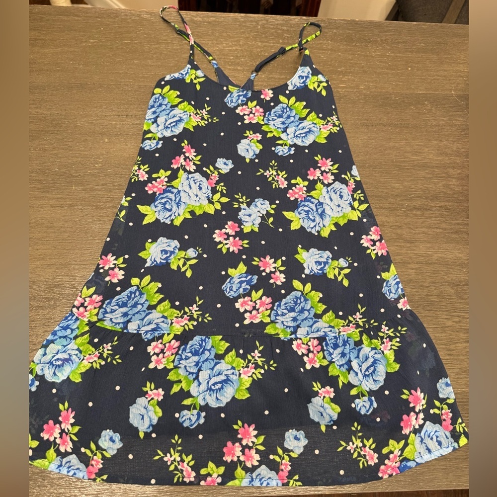Abercrombie Kids Youth Girls Y2K Floral Cross Back Tank Top Dress